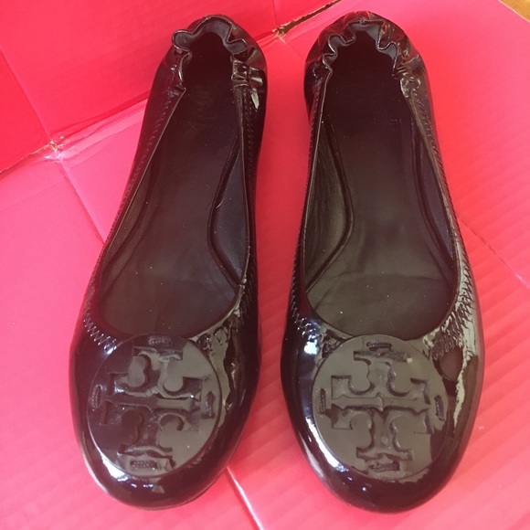 Tory Burch Shoes - Tory Burch Reva Patent Leather Black Flats